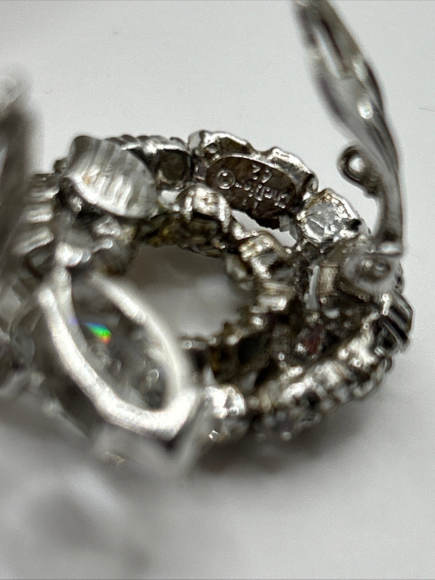 Christian Dior 1962 Crystal clip on earrings .