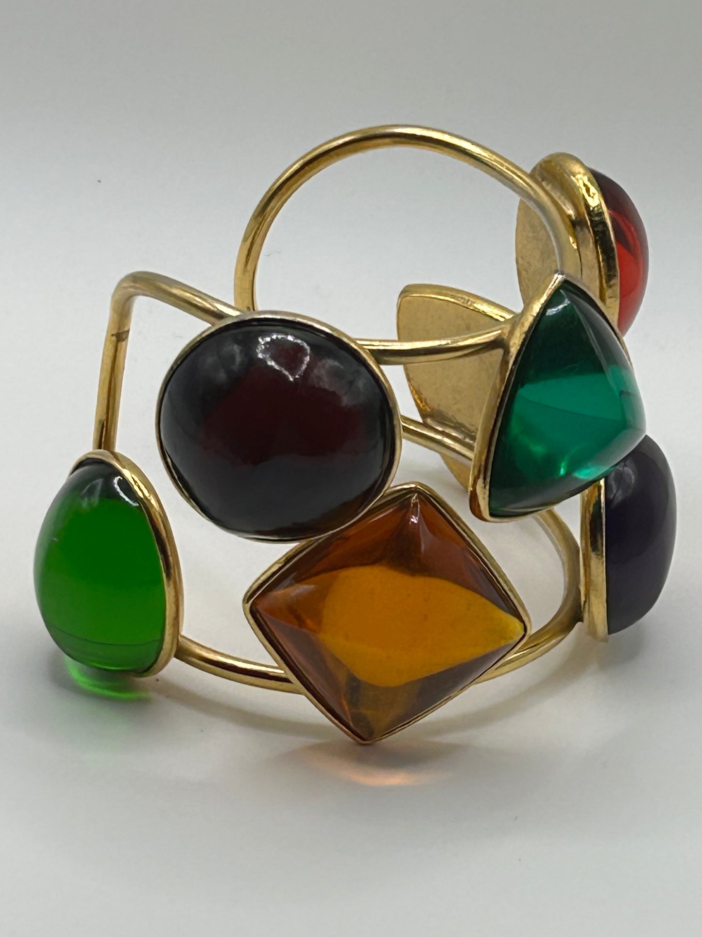 Yves Saint Laurent rare vintage multicoloured resin Runway bangle.
