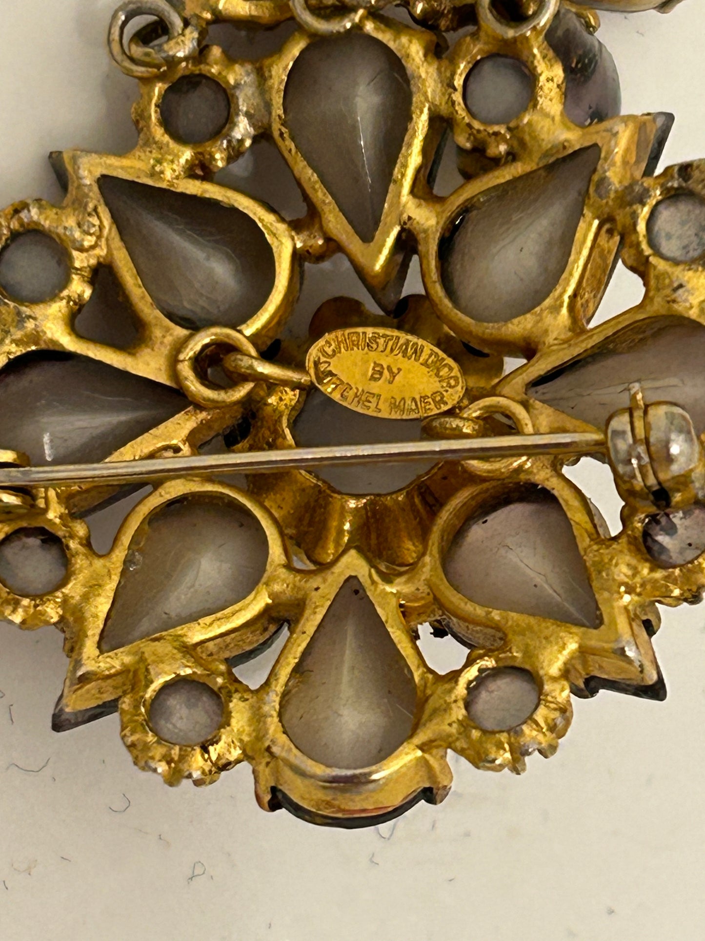 Christian Dior Vintage Brooch Mitchel Maer 1950s. Fabulous Rare Piece