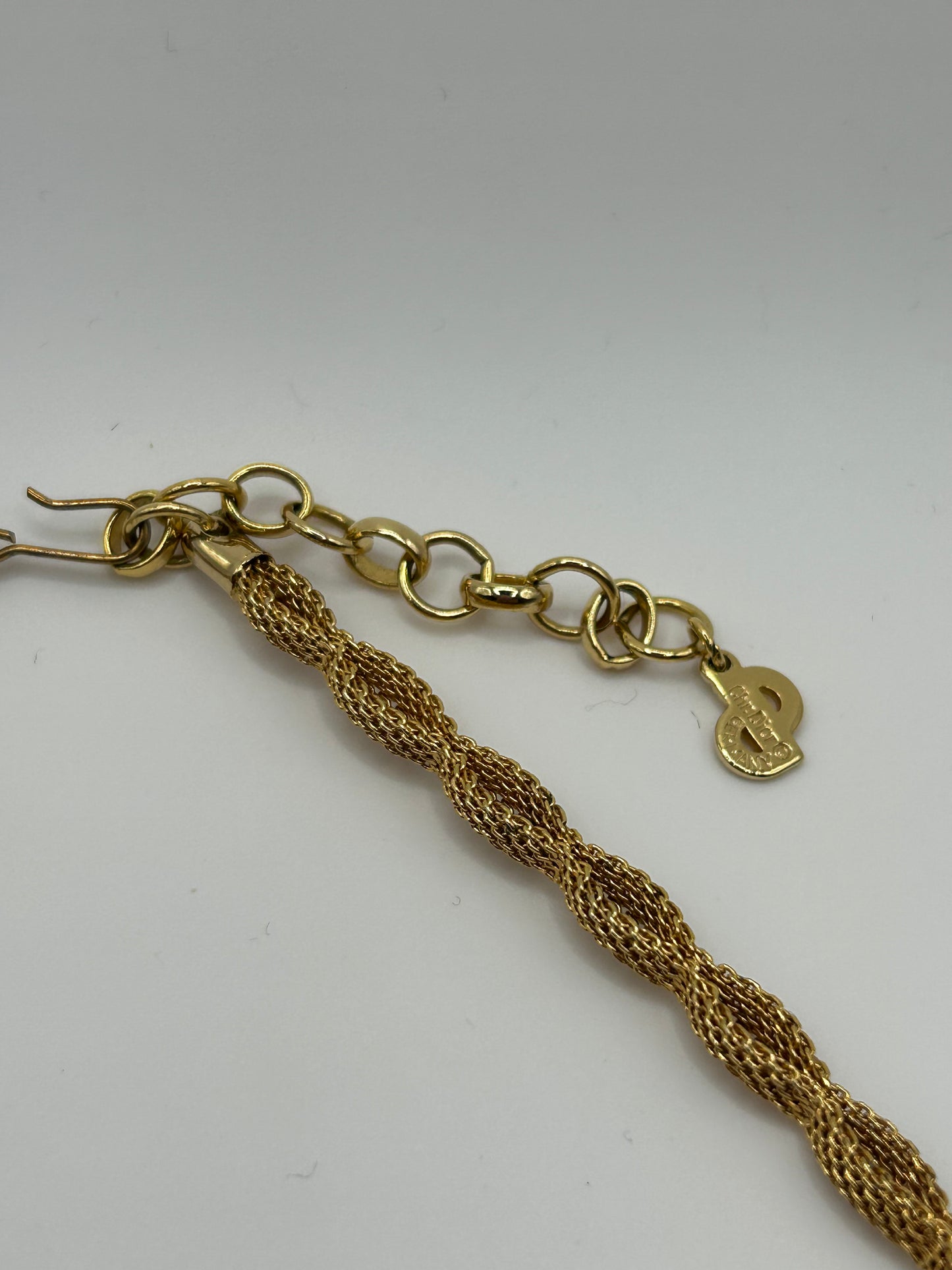 Vintage Christian Dior Crystal Pearl Bib Necklace gold Plated Rare Statement