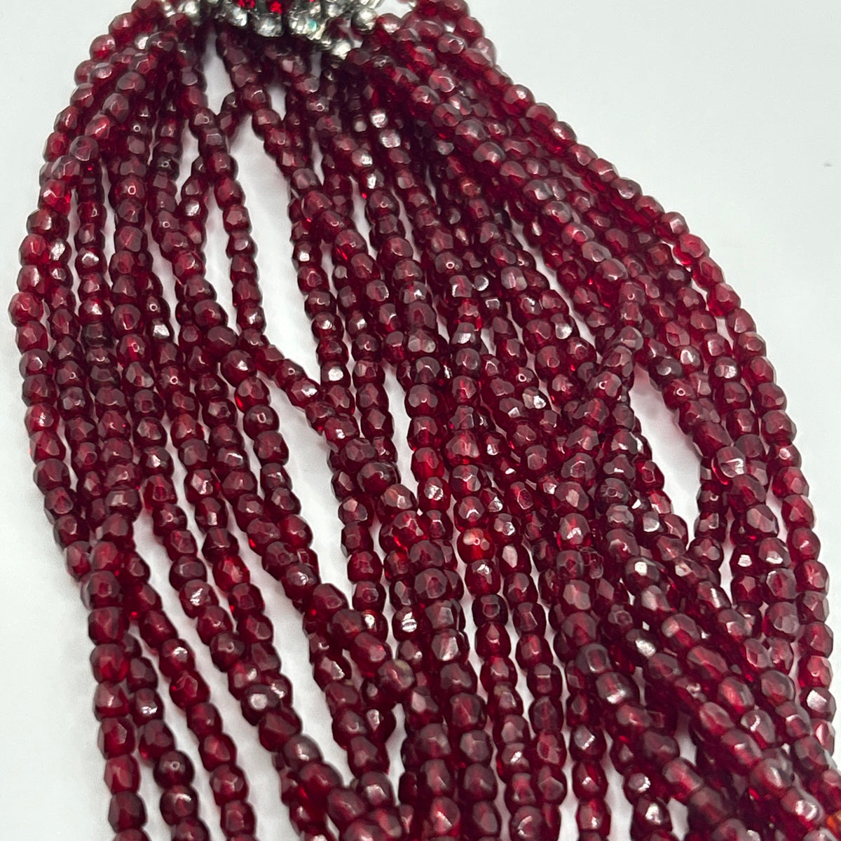 Christian Dior vintage 1964  Multi-Strand Red Glass Beaded Necklace
