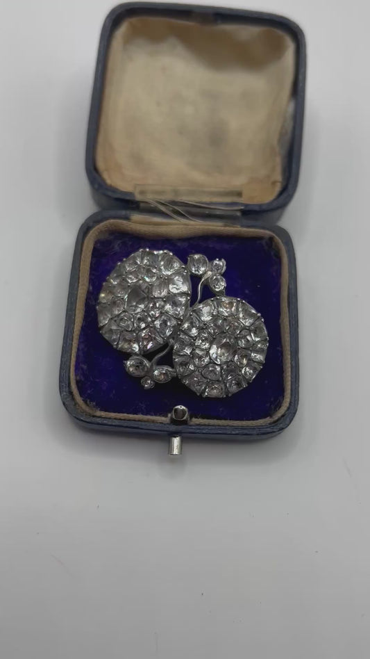 Antique Georgian Queen Anne Silver Paste Brooch